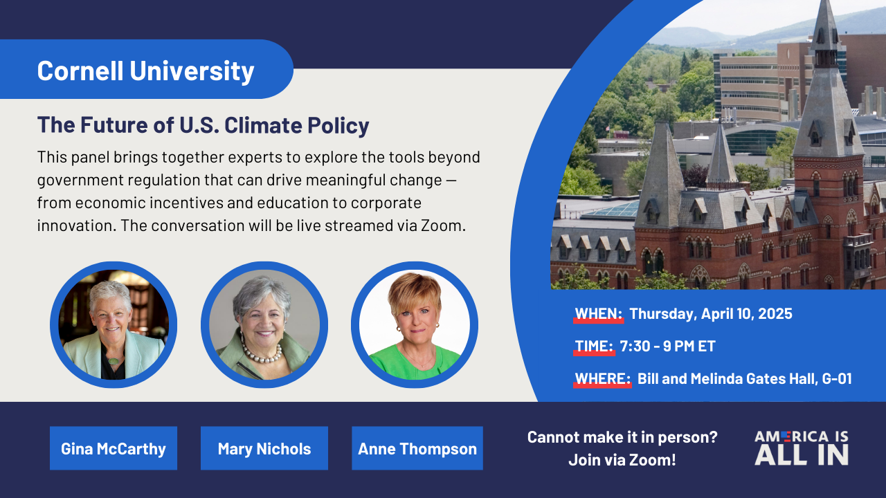 Join Gina McCarthy at Cornell University