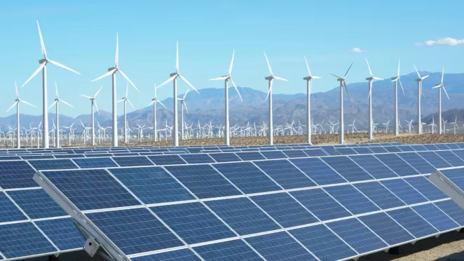 Solar Panels and Wind Turbines - CA - USA