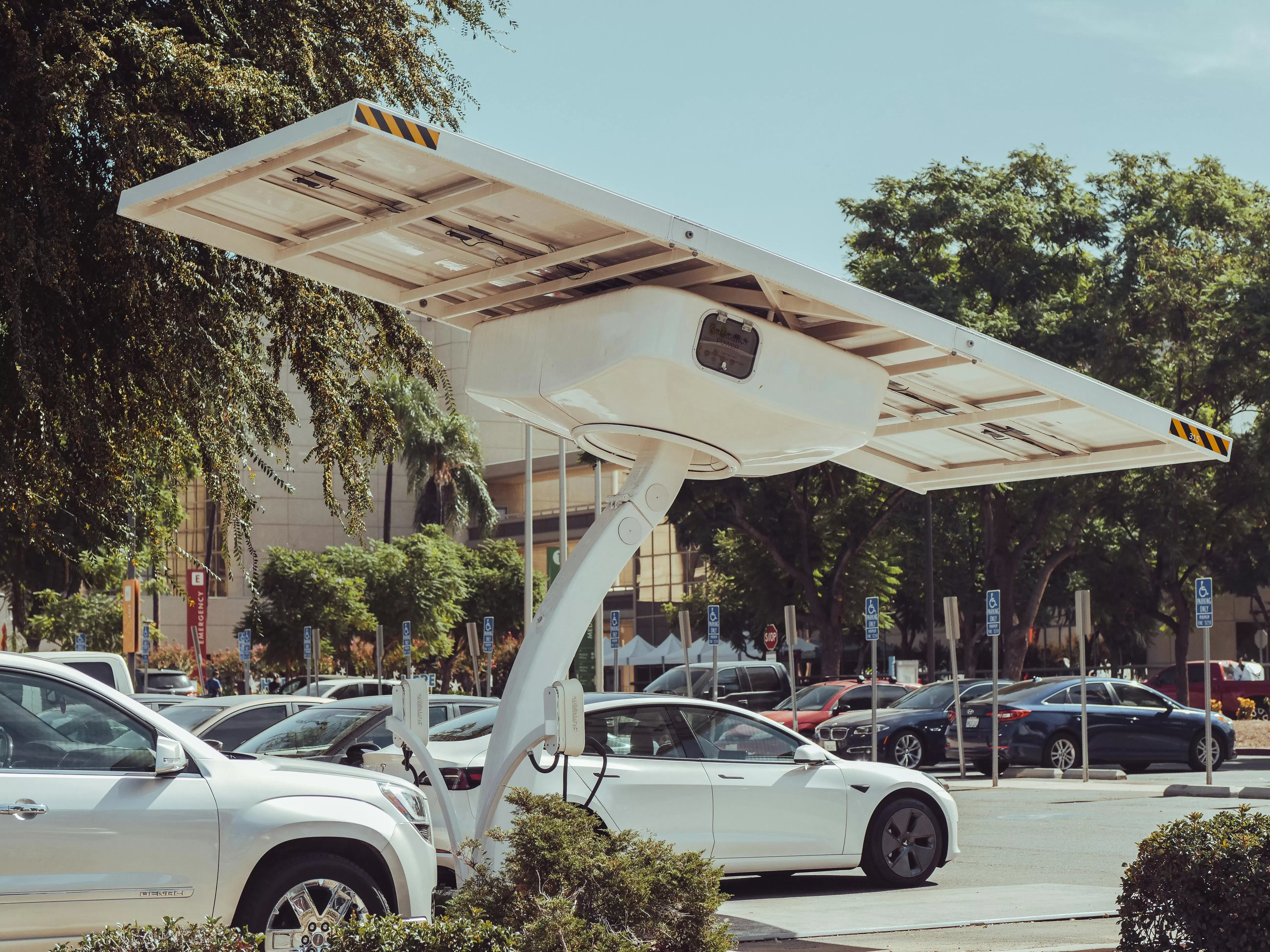 Solar panel parking lot