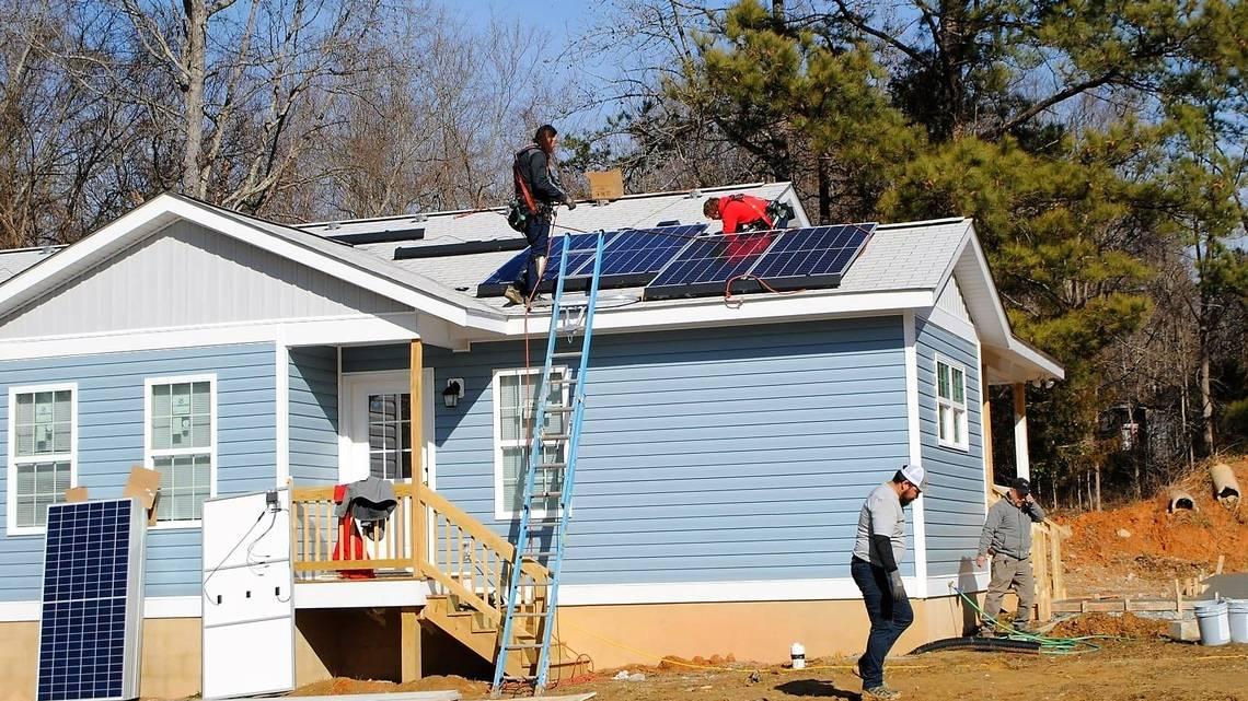 Orange County, NC installs solar panels on a home