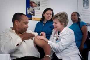 Doctor with patient